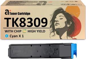 TK8309 Toner Cartridges Replacement for Kyocera TK-8309 TK-8309K TK-8309C TK-8309M TK-8309Y Toner Cartridge Compatible for Kyocera Taskalfa 3050ci 3051ci Printers, 1 Cyan