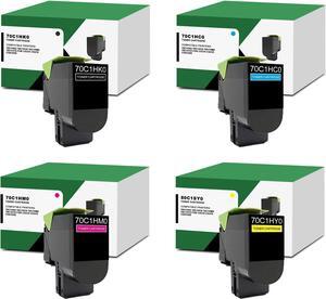 CS310 Black Cyan Magenta Yellow Toner Cartridge Replacement for Lexmark 70C1HK0 70C1HC0 70C1HM0 70C1HY0 for CS310dn CS310n CS410n CS410dn CS410dtn CS510de CS510dte Printer