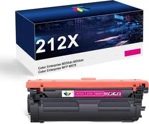 212X Magenta Toner Cartridge - Compatible for 212X 212A W2123X for Color Enterprise M554 M555 M555dn M554dn M555x Enterprise MFP M578 Series Printer.