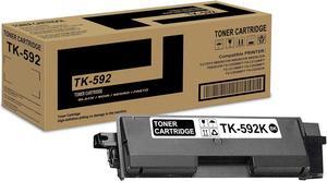 1 Pack TK-592K 1T02KV0US0 Black Toner Cartridge High Yield Compatible TK-592K TK592K Replacement for Kyocera Ecosys M6026cidn M6526cdn P6026cdn FS-C2026MFP FS-C2126MFP FS-C2526MFP FS-C5250DN Printer