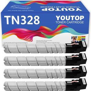 4PK TN328 TN-328 Black Toner Cartridge Replacement for Konica Minolta Bizhub C300i C360i C250i C7130i Printer