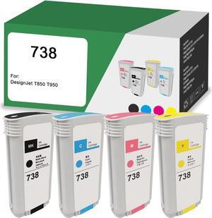 SAIDING 738 Ink Cartridge 130ML Compatible for DesignJet T850 T950 Wide Format Printer plotters (4-Pack)