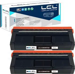 Ennovor LCL Remanufactured Toner Cartridge Replacement for Ricoh 407539 sp c250dn sp c250sf C261SFNW C261DNW SP C260DNW SP C260SFNW (2-Pack Black)
