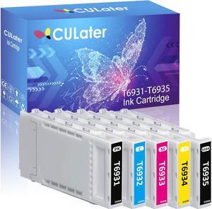 T6931 T6932 T6933 T6934 T6935 Remanufactured Ink Cartridge T693100 T693 Replacement for SureColor SC-T3000 T3070 T3200 T3270 T5000 T5070 T5200 T5270 T7000 T7070 T7200 T7270 T5200D (5 Pack, 350ML)