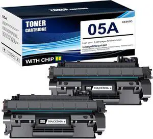 Ennovor 2-Pack Black 05A CE505D Toner Cartridge: Compatible 05A CE505D Replacement for HP P2035 (CE461A) P2035n (CE462A) P2055 (CE456A) P2055d (CE457A) P2055dn (CE459A) P2055x (CE460A) Printer