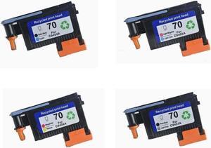 Inkpro Compatible Replacement Printhead  70 C9404A C9405A C9406A C9407A Remanufactured Printer Head HP DESIGNJET Z2100 Z3100 Z3200 Z5200 (Set of 4)