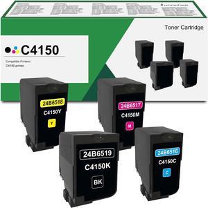 C4150 Toner Cartridges Replacement for Lexmark C4150 24B6519 24B6516 24B6517 24B6518 Toner Printer (Black Cyan Magenta Yellow, 4-Pack)