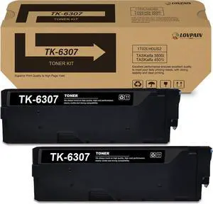 TK6307 Black Toner Cartridge 2 Pack - Lovn Compatible TK-6307 Toner Cartridge (Up to 35,500 Pages) Replacement for Kyocera TASKalfa 3500i 3501i 4500i 4501i 5500i 5501i Printer, 1T02LH0US0 Black