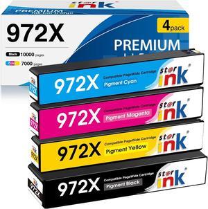 972X Ink Cartridges Compatible Replacement  972A 972X Ink cartridges 4-PackWork with PageWide Pro MFP 477dw 577dw 452dw 552dw 477dn 452dn 577z 552dw P55250dw Printers (BK & C M Y)