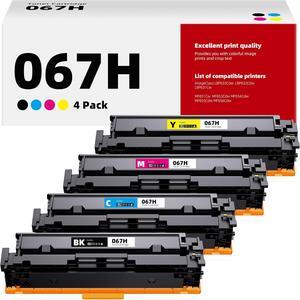 067H 067 Toner Cartridges Replacement for Canon 067 067-H CRG-067H Work with Canon imageCLASS LBP632Cdw LBP633Cdw LBP631Cw MF653Cdw MF654Cdw MF656Cdw MF651Cw MF655Cdw Printer (4 Pack, B/C/M/Y)