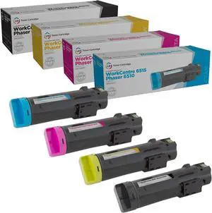 LD Products Compatible Toner Cartridge Replacement for Xerox Phaser 6510 & WorkCentre 6515 High Yield (Black, Cyan, Magenta, Yellow, 4-Pack) Compatible with Printer