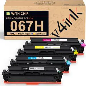 v4ink 067H 067 Toner Cartridge High Capacity Compatible Replacement for Canon 067H Works for Canon Color imageCLASS MF656Cdw MF654Cdw MF653Cdw LBP633Cdw LBP632Cdw LBP630 MF650 Printer 4-Pack