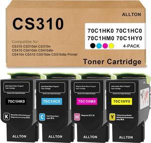 CS310 701H High Yield Toner Cartridge 70C1HK0 70C1HC0 70C1HM0 70C1HY0 Toner Cartridge Replacement for Lexmark CS310 CS310dn CS310n CS410n CS410dn CS510 CS510de Printer(4-Pack)