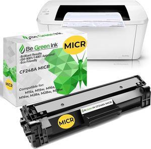Be Green Ink BGI MICR Printer, Check Printing, M15w Wireless Printer with 48A CF248A MICR Toner Cartridge pre-Installed