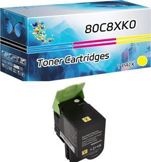 80C8XK0 80C8XC0 80C8XM0 80C8XY0 Toner Cartridges Compatible for Lexmark CX510 CX510de CX510dhe CX510dthe CX510the Printers, with Chip, High Yield 9000 Pages, High-Definition Printing (Yellow)