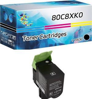 80C8XK0 80C8XC0 80C8XM0 80C8XY0 Toner Cartridges Compatible for Lexmark CX510 CX510de CX510dhe CX510dthe CX510the Printers, with Chip, High Yield 9000 Pages, High-Definition Printing (Black)