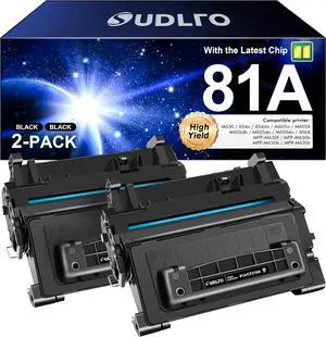Ennovor 81A Toner - CF281A Replacement for HP 81A Black Toner Cartridge CF281A 81X CF281X Compatible with M630, M604dn, M604n, M605dh, M605dn Printer (2 Black)