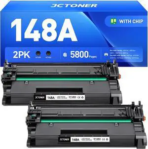 148A Black Toner Cartridge 2-Pack with chip High Yield Replacement for HP 148A W1480A 148X W1480X Compatible with HP LaserJet Pro MFP 4101dw 4101fdn 4101fdw 4001dn 4001dw 4001n Printer Ink 4001 4101 e