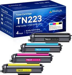 Ennovor TN223 Toner Compatible TN-223BK/C/M/Y Toner Cartridge Replacement for Brother TN 223 HL-L3230CDW HL-L3210CW HL-L3270CDW HL-L3290CDW MFC-L3710CW MFC-L3750CDW MFC-L3770CDW Printer (4 Pack)
