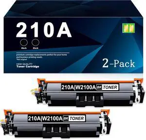 210A Black Toner Cartridges 2-Pack | Replacement for HP 210A W2100A Works with Color Pro 4201dn 4201dw Pro MFP 4301fdn 4301fdw Printer | with Chip