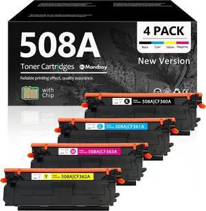 508A Toner Cartridge ((Fast Delivery) CF360A CF361A CF362A CF363A Remanufactured HP 508A Toner for Color Enterprise M552dn M553n MFP M577dn M577z M577f Printer (4-Pack,1BK/1C/1Y/1M)