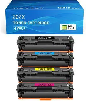 Ennovor 202X Compatible for HP Color Laserjet Pro MFP M281fdw M281cdw M281 M254dw M254 Toner Cartridges Compatible for HP 202A CF500X CF500A Toner Cartridges (Black Cyan Yellow Magenta)