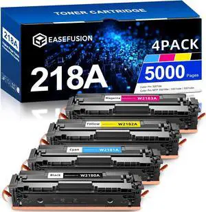 218A Replacement for HP 218A 218X Toner Cartridges 4 Pack for Color LaserJ Pro MFP 3201dw 3301cdw 3301fdw 3301sdw Printer W2180A W2181A W2182A W2183A No Chip