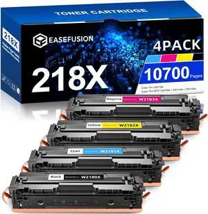 218X Replacement for HP 218A 218X Toner Cartridges 4 Pack for Color Laserjet Pro MFP 3201dw 3301cdw 3301fdw 3301sdw Printer W2180X W2181X W2182X W2183X No Chip