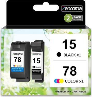Ink Cartridge 78 15 Replacement for HP 15 78 Ink C6615DN & C6578AN for HP 940C Ink Deskjet 812c PSC 750 Officejet V40 G85 Ink(1Black/1Tri-Color, 2Pack)