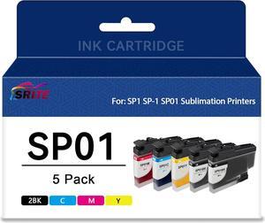 SP1 SP01 SP-1 Ink Cartridge 5-Pack High Capacity SP01BKS SP01CS SP01MS SP01YS Replacement for SP-1 Sublimation Printer