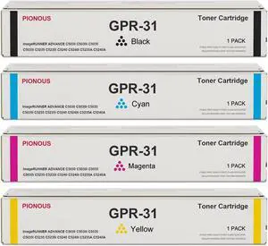 GPR31 GPR-31 Toner Cartridge Set (4-Pack, 1BK+1C+1M+1Y) Compatible GPR 31 Toner Replacement for Canon GPR-31 Toner Cartridge ImageRUNNER Advance C5030 C5030i C5035 C5035i C5235 Printer