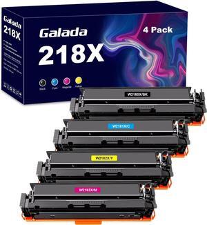 GALADA 218X Toner Cartridge Remanufactured Replacement for HP W2180X W2181X W2182X W2183X 218A for 3201dw MFP 3301cdw 3301fdw 3301sdw Printer (4Pack, Black/Cyan/Yellow/Magenta, No Chip)