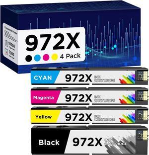 972X Ink Cartridges Compatible with 972X 972A 972 Ink Cartridges High Yield Work for HP Color PageWide Pro 477dw 477dn 577dw 452dn 577dw 552dn P55250dw Printer (B/C/M/Y, 4 Pack)