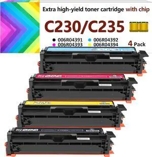 C230 C235 Toner Cartridge (with Chip) for Xerox Replacement 006R04391 006R04392 006R04393 006R04394,4500-5500 Pages High-Yield Toner Compatible with Xerox C235DNI/C230DNI Color Printer (4 Pack)