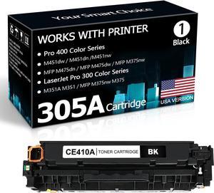 305A Toner Cartridge for HP Printer - CE410A Compatible for Pro 400 Color M451dn M451nw M451dw MFP M475dw M475dn Pro 300 Color M375nw Printer (1 Black, High Yield)