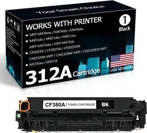 312A Black Toner Cartridge (with Chip) Replacement for HP 312A 312X CF380A CF380X Toner Cartridge for HP Pro MFP M476nw M476dn M476dw M476 Printer - 1 Pack High Yield