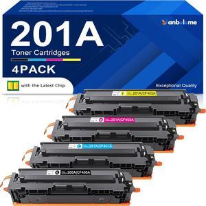201A Toner Cartridges CF400A CF401A CF402A CF403A 4 Pack with Chip Toner Compatible for HP Color Pro MFP M277dw M252dw M277n M277c6 Printer Ink Black/Cyan/Yellow/Magenta