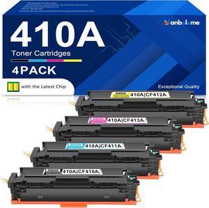 410A Toner Cartridge (with Chip) Replacement for HP 410A CF410A CF411A CF412A CF413A Work with Color Pro M452DW M477fnw M477fdw Toner 4 Pack