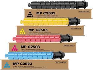 High Yield MP C2503 MP C2504 MP C2003 Toner Cartridge Replacement Set for C2503H 841918 841919 841920 841921 for Ricoh MPC2503 MPC2504 MPC2003 MPC2004 Printer (Black Cyan Magenta Yellow, 4 Pack)