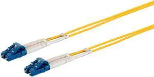 Monoprice Fiber Optic Cable - 1 Meter - Yellow | LC/UPC-LC/UPC, G657A1, Single Mode, Duplex, 2mm, PVC
