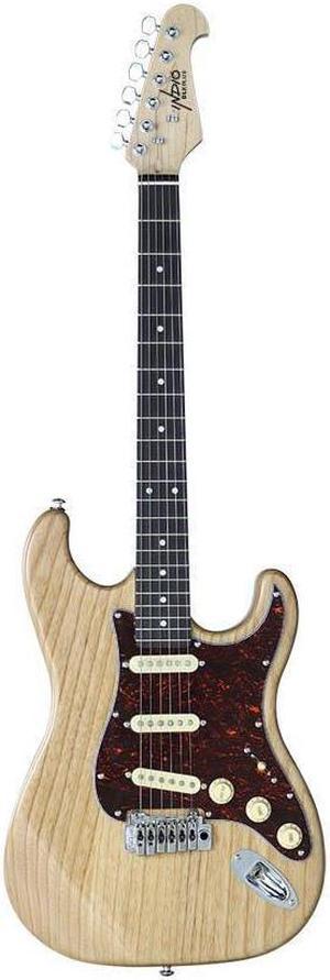 Monoprice Cali DLX Plus Solid Ash Electric Guitar  Natural With Gig Bag Ash Body Maple Neck Professionally Setup in the US  Indio Series