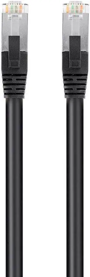 Monoprice Cat6 PoE Ethernet Patch Cable - 100 Feet - Black, 600V, Shielded RJ45, Solid, 550MHz, STP (U/FTP), 24AWG