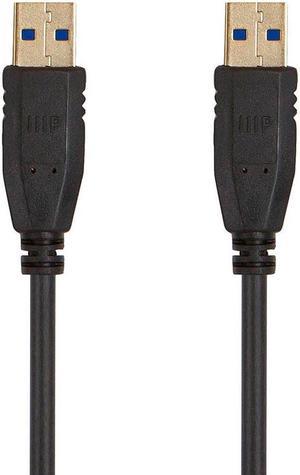 Monoprice USB 3.0 Type-A to Type-A Cable - 6 Feet - Black, For Data Transfer, Modems, Printers, Hard Drive Enclosures - Select Series