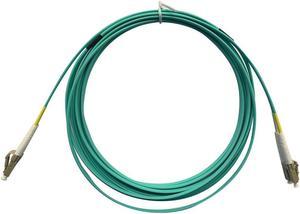 Monoprice OM4 Fiber Optic Cable - 1 Meter - Aqua, LC/LC, UL, 50/125, Multi Mode, 10GB, OFNR, Corning, For High-Throughput Enterprise Networks