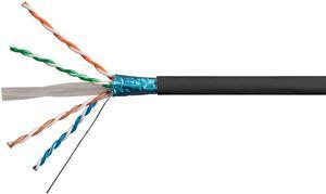 Monoprice Cat6A Ethernet Bulk Cable - 500 Feet - Black, Solid, 550MHz, F/UTP, CMR, Riser Rated, Pure Bare Copper Wire, 10G, 23AWG, (UL) (TAA)