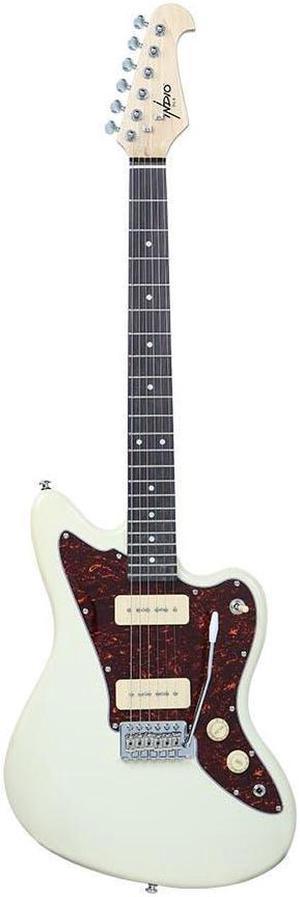 Monoprice Offset OS30 DLX Electric Guitar with Gig Bag, 6 String, Soapbar Pickups, Basswood Body, Maple Neck - Indio Series