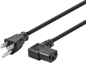 Monoprice Power Cord - 2 Feet - Black | NEMA 5-15P to Right Angle IEC 60320 C13, 16AWG, 13A/1625W, SJT, 125V Works With Most PCs Monitors Scanners and Printers