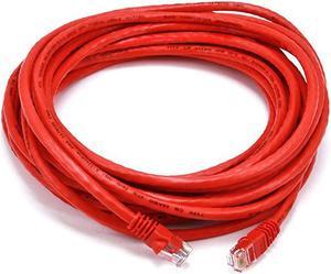 Monoprice Cat6 Ethernet Patch Cable - 25 Feet - Red | Network Internet Cord - RJ45, Stranded, 550Mhz, UTP, Pure Bare Copper Wire, 24AWG