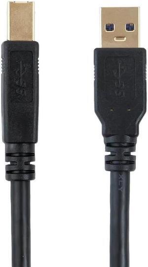 Monoprice USB-A to USB-B 3.0 Cable - 2 Meters - Black (3 Pack) Compatible with Docking Station, External Hard Drivers, USB Hub, Printers, Monitor, Scanner - Select Series