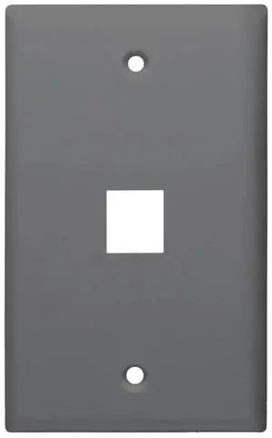Monoprice Mid-Size Keystone Plate  1 Port, Gray, UL